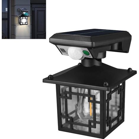 Applique murale solaire extérieure à détecteur de mouvement LED avec 3 modes d'éclairage et étanchéité IP65 (1/5)