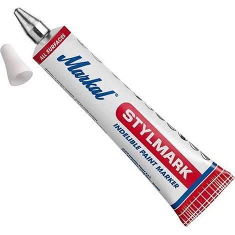 TUBO MARCADOR PINTURA CON PUNTA BOLA BLANCO STYLMARK 140096652 (solo 1 tubo, una unidad)