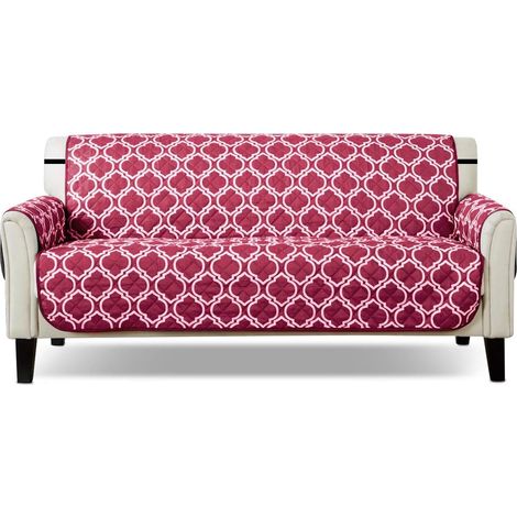 Weinroter Sofabezug, rutschfester Sesselbezug, Sofaschutz, Haustier-Couchschutz