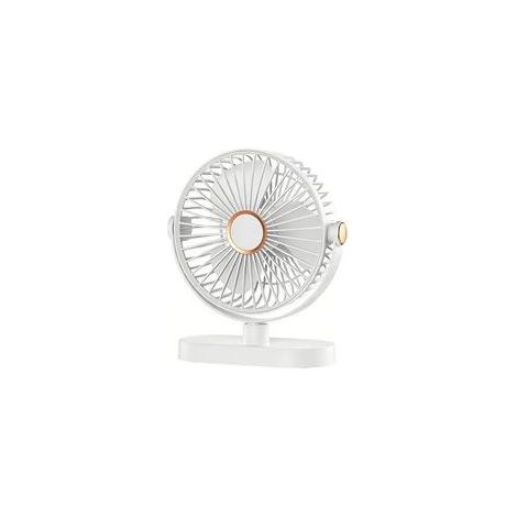 Tragbarer Tischventilator, USB-Ventilator mit 4000-mAh-Akku, Mini-Ventilator mit 5 Geschwindigkeitsstufen und Nachtlicht, um 720° verstellbarer Tischventilator für Zuhause, Büro, Küche und Camping (1/5)