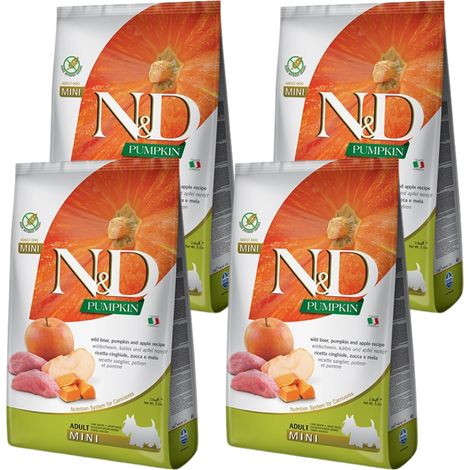 FARMINA N&D GF CALABAZA JABALÍ Y MANZANA ADULTO MINI 4x800g