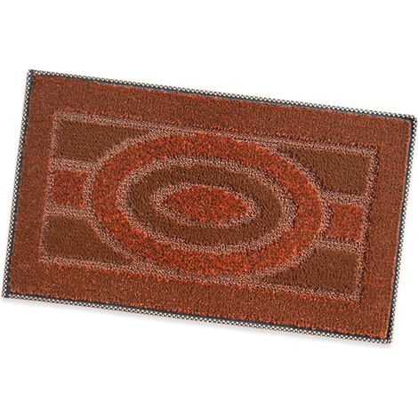 Paillasson Absorbant Doux et Antidérapant Rectangulaire Orange - 40x70 cm