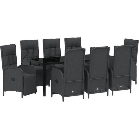 Maison Exclusive - Set da Pranzo per Giardino 9 pz Nero polyrattan (1/5)