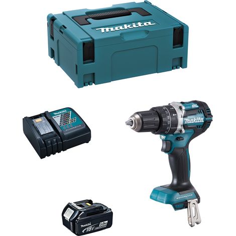 Taladro Percutor MAKITA DHP484RTJ1 (1 x 5,0 Ah + DC18RC + MAKPAC 2) (1/5)
