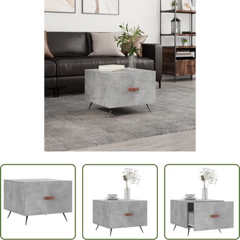 Table basse gris béton - Table basse gris béton 50x50x40 cm bois d'ingénierie (1/5)