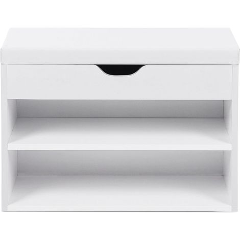 VASAGLE Étagère à Chaussures, Banc de Rangement, Meuble d’entrée, Capacité de 6 Paires de Chaussures, Blanc par SONGMICS LHS20WT (1/5)