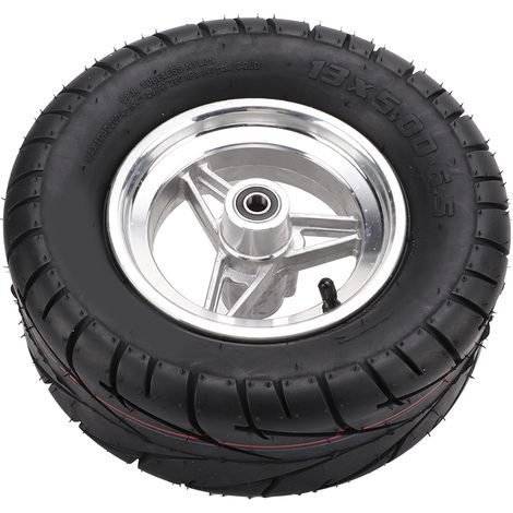 Pneu électrique 13x5.00-6.5 avec moyeu inox, pneu caoutchouc épais pour trottinette, accessoire pneu sous vide (1/5)