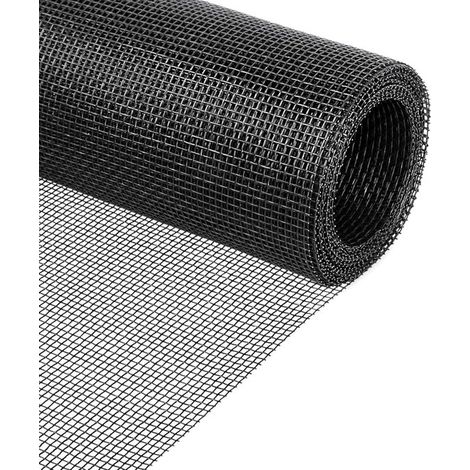 Moustiquaire de fenêtre 150 x 100 cm en fibre de verre, filet anti-insectes découpable sur mesure et résistant à la déchirure, pour fenêtres et portes, noir (1/5)