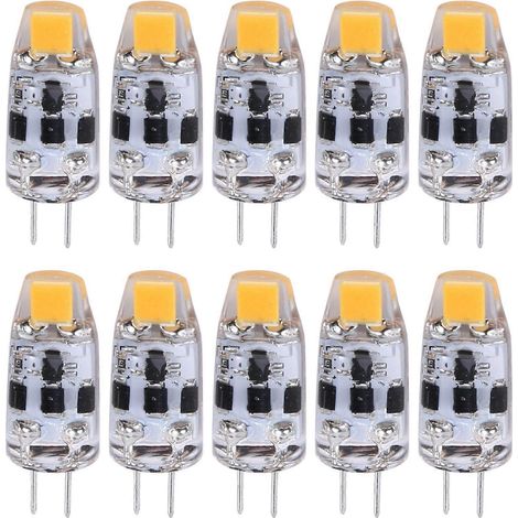 Ampoule LED G4 2W, équivalente à une ampoule halogène G4 20W, culot G4, alimentation AC/DC 12-24V, blanc chaud, lot de 10. (1/5)