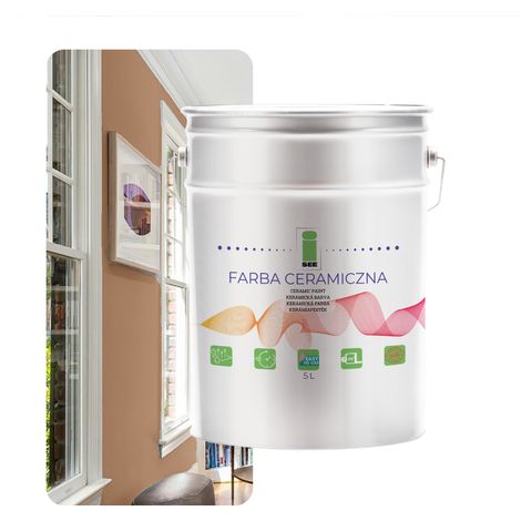 PITTURA MURALE LAVABILE MARRONE CERAMICA CAPPUCINO SCURO 5L (1/5)