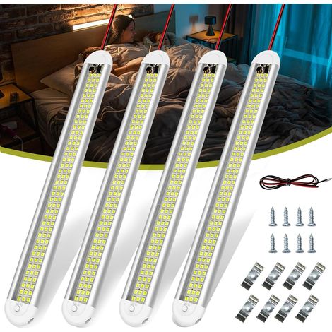 Bande lumineuse LED 120 LED 1500LM 8W DC 12 Volts Bande lumineuse intérieure avec pour voiture/camion/fourgonnette caravane/camping-car (Pack de 4) (1/5)