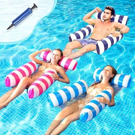 Matelas gonflable flottant pour piscine – Fauteuil flottant en forme de hamac aquatique pour adultes, matelas gonflable portable pour piscine-AquaForge