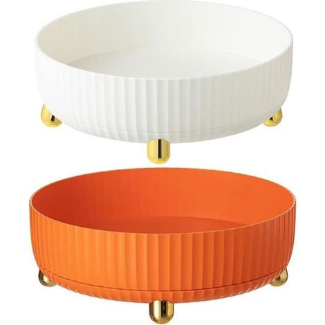 Support de Stockage Rotatif - Lazy Susan - 2 Pièces - Plastique - Antidérapant - Économise de l\'Espace