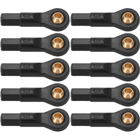 10 pièces Tige de Direction pour Voiture RC 1/10, Tige de Liaison avec Embout à Rotule en Plastique Noir, Hauteur 23mm, Ouverture 2.5mm