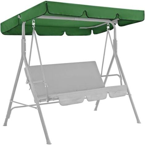 (Vert, 195 x 125 x 16 cm)Housse de protection pour balançoire, housses pour balancin jardin extérieur, auvent imperméable extérieur, pare-soleil à bascule avec 3 sièges (Vert, 195 x 125 x 15 cm) (1/5)