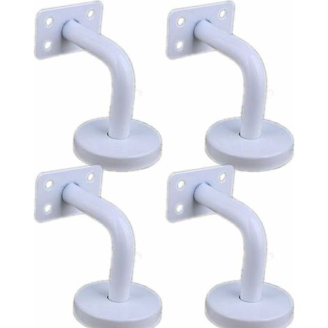 4 supports de main courante en acier inoxydable en blanc pour supports de rampe d'escalier muraux pour supports muraux de rampe d'escalier,60 mm x 60 mm
