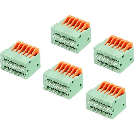 PCB Ressort Bornier Connexion KF141V 150V 2A 2.54mm 6 Positions pour PCB Tableau Électroniques Ordinateurs Paquet de 5 (1/4)