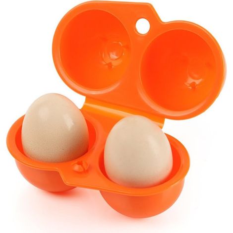 Lot 2 Boîtes Œufs Plastique 2 Grilles avec Couvercle, portables frigo/camping rangement (1/3)