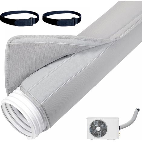 Funda universal para manguera de aire acondicionado portátil, compatible con mangueras de escape de 5" y 6" de diámetro, fácil de instalar. (1/5)