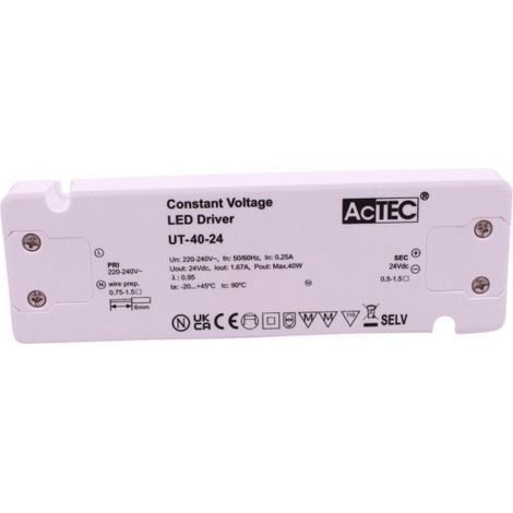 Alimentatore Trasformatore Ultra Slim 24V Tensione Costante CV (40W)