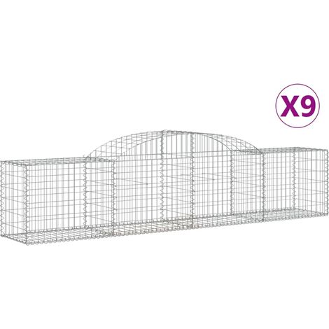 Maison Exclusive - Paniers à gabions arqués 9 pcs 300x50x60/80 cm fer galvanisé