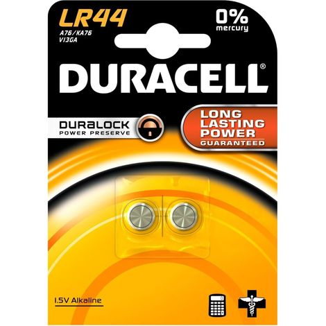 DURACELL Lot de 2 Piles LR44 alcaline