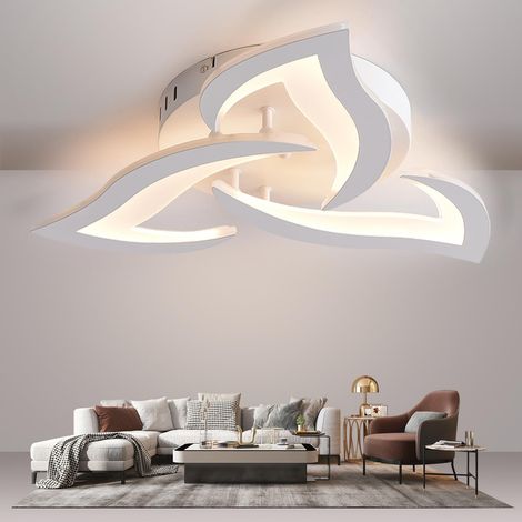 22 in LED Ceiling Light Living Room Flowers Chandelier Bedroom 3000K White Light (1/5)