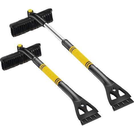Grattoir à Glace Voiture avec Balai, Grattoir à Neige Amovible 3 en 1, Brosse à Neige avec Rotation à 360, Grattoir Pare Brise Voiture, pour Voitures, SUV, Camion (A)