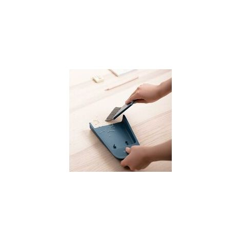 Mini Balai Collecteur De Poussière Ensemble Ménage Doux Magique Cheveux Balai Poubelle Nettoyage Bureau Vadrouille Grattage Brosse Bleu Marine., Mini Balai Poussière, 1 Pièce (1/2)