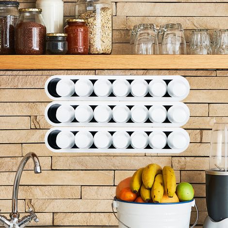 Support de rangement pour capsules de café en acrylique noir pour capsules KCUP (paquet de 7, aucun perçage requis). (1/5)