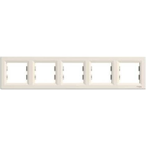Plaque de finition Schneider Electric asfora 5 postes crème IP20