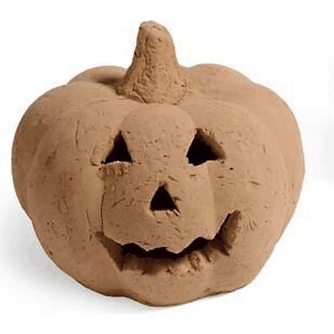 Citrouille décorative d'Halloween, résistante aux hautes températures, creuse, avec visage, pour foyer et brasero. Sans odeur, idéale pour une ambiance d'Halloween sans danger. (1/5)