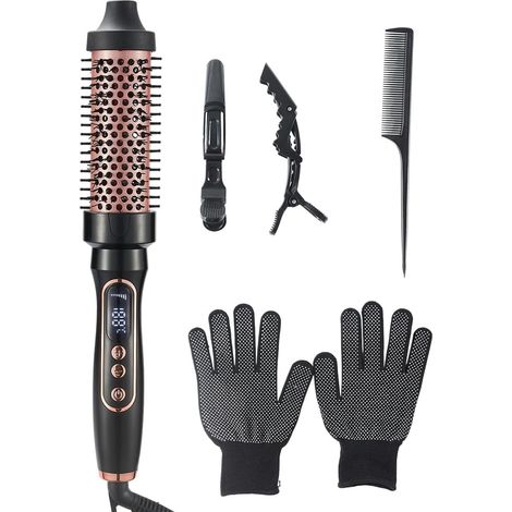 Brosse Lissante Chauffante - Peigne Électrique Infrarouge Avec Affichage LCD - Pour Boucler Et Lisser Les Cheveux - 110°C À 210°C (1/5)