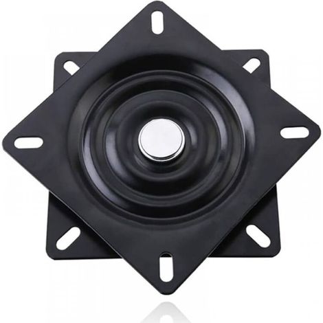 Roulement Carrée De Plateau Tournant, 15cm, Base Pivotant, pour Les Meubles Sofa TV Et Tabouret De Bar, Noir (1/4)