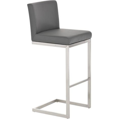 Tabouret de bar Paros en similicuir Gris (1/5)