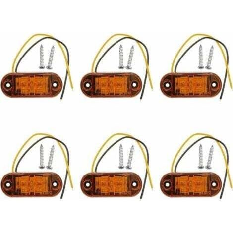 pair AIPER 6 x feux de position latéraux à LED orange 12V 24V, feux de position avant, feux de position latéraux, feux de position latéraux à LED pour voiture, remorque, camping-car, caravane, moto, m (1/4)
