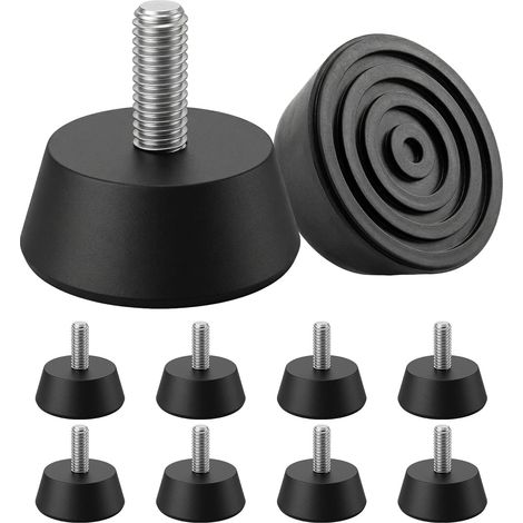 Lot de 10 pieds en caoutchouc M6 vissables - Tampons en caoutchouc M6 - Pieds de meubles antidérapants - Protection du sol - Patins de table - Pieds de machine pour meubles, chaise, table (1/5)