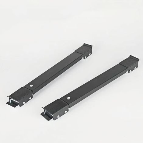2 jeux - de roulettes Noir – Pour châssis de machine à laver, capacité de charge de 300 kg, 24 roulettes avec frein (45-70 cm) – de transport (1/4)