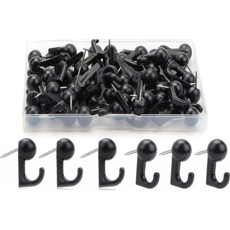 50 schwarze Reißzwecken, Wandnägel, zur Bekämpfung von Bettwanzen, Pinnwände, zum Einstecken, für Weltkarten-Wandtafeln