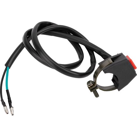 Interrupteur à bouton-poussoir de klaxon de 22 mm (7/8 pouce), bouton universel pour guidon de moto, avec câble (1/5)