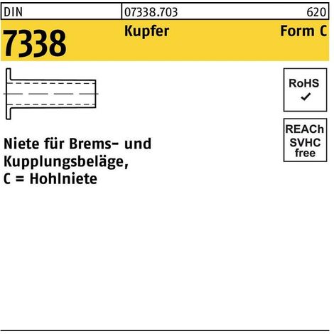 Niete DIN 7338 Form C C 4 x 10Kupfer 100 Stück