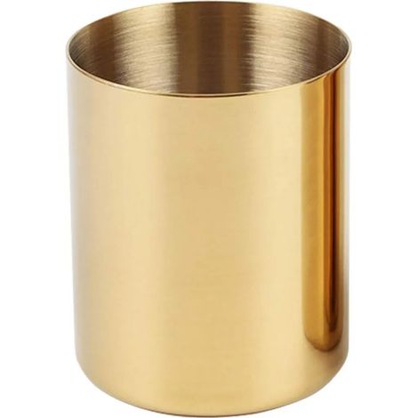 Stiftehalter, Schreibtischablage, goldener Stiftehalter, Behälter, Schreibtisch-Aufbewahrungsständer, Schreibtischständer, Edelstahl, Gold (1/5)