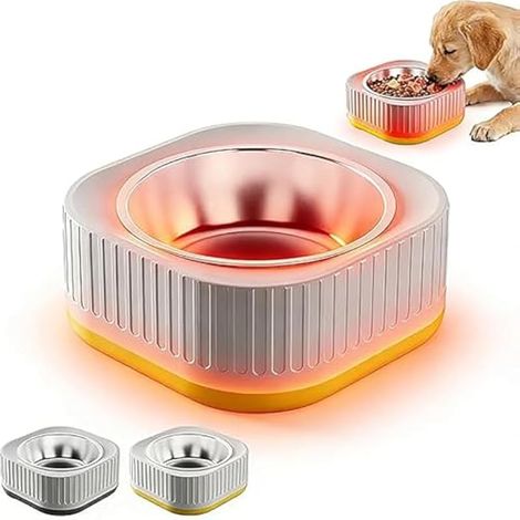 Gamelle chauffante d'extérieur avec contrle thermostatique pour chien - Gamelle d'eau antidérapante pour chat et chien - Gamelle d'eau chauffante pour l'extérieur - Gamelle d'eau chauffante pour chat (1/5)