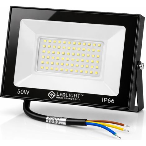 Foco LED hal贸geno para exteriores, aplique de pared para jard铆n, 50W, 6500K