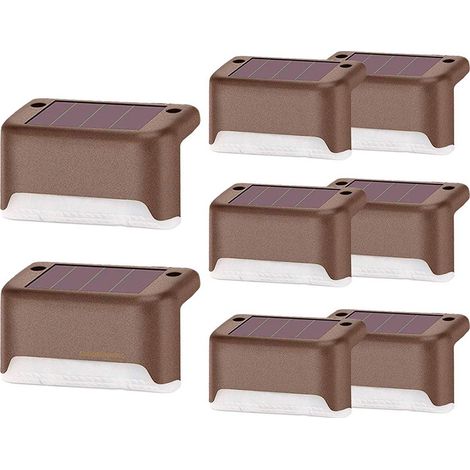 8 pièces solaire extérieur étanche LED garde-corps escalier marche lumière jardin paysage accoudoir rampes lumière (1/5)