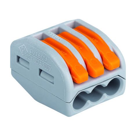 Borne de raccordement WAGO 222-413 flexible: 0.08-4 mm² rigide: 0.08-2.5 mm² Nombre de pôles: 3 gris (1/4)