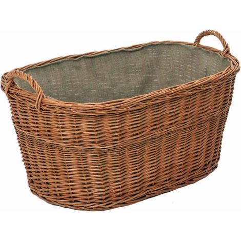 Cesta portacontenedores de mimbre con revestimiento interno de yute 68x50x30 (1/4)