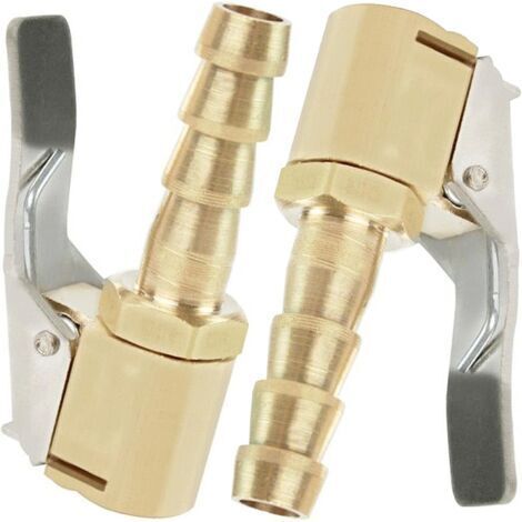 2 Pièces Embout de Gonflage,Embout Gonflage Pneu Voiture,Embout Gonfleur avec Clip,Gonflage Valve Clip Pince Connecteur Adaptateur,pour Valves de Pneu,en Laiton,8mm (1/5)