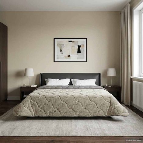 vidaXL Duvet d'hiver Matelassé Gris clair 220 x 260 cm (1/5)