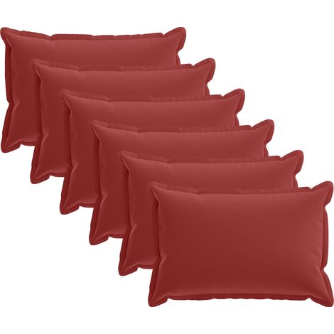 Funda de almohada 6 uds. HOUTEN Rojo vino 40 x 60 cm Poliéster vidaXL (1/5)